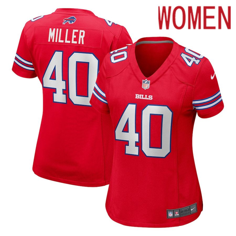 Women Buffalo Bills 40 Von Miller Nike Red Player NFL Jersey